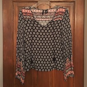 Boho Navy and Pink Shirt